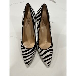 Talbots Zebra Print Hair Calf‎ Pointed Toe Pumps Heels Party Shoes 8.5